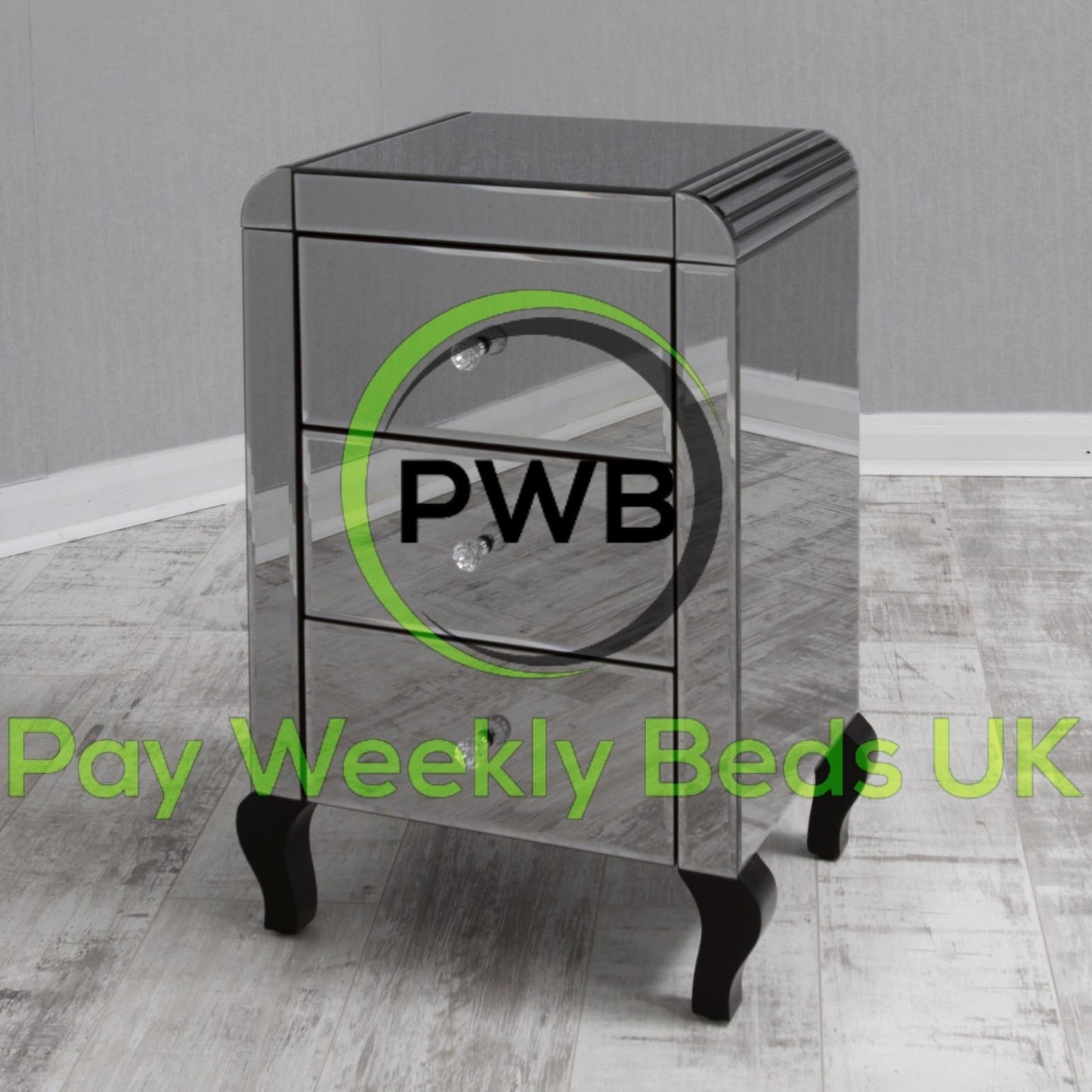 Mirror Bedside Cabinet - Pay Weekly Beds