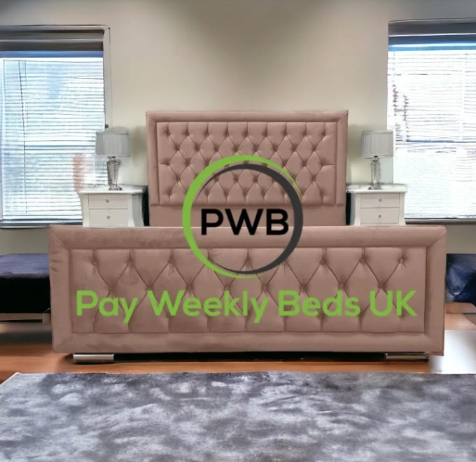 Buttoned Bumper Bed Frame - Pay Weekly Beds UK