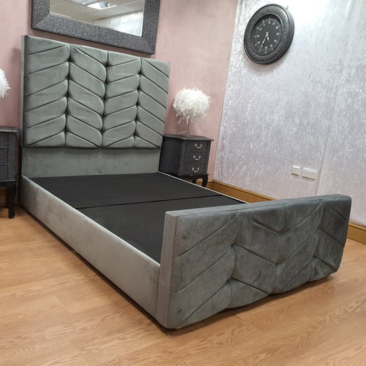 Grey Velvet Beds - Pay Weekly Beds UK