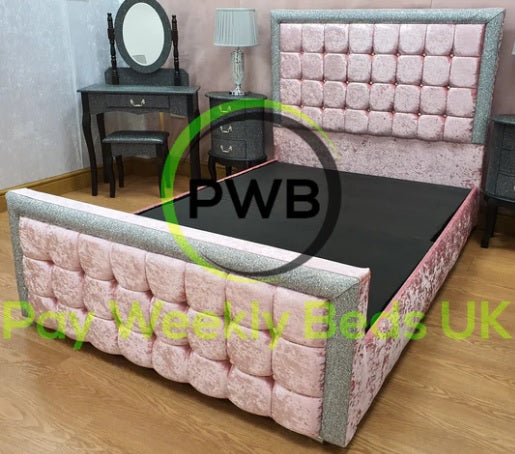 Crushed velvet bed pay weekly