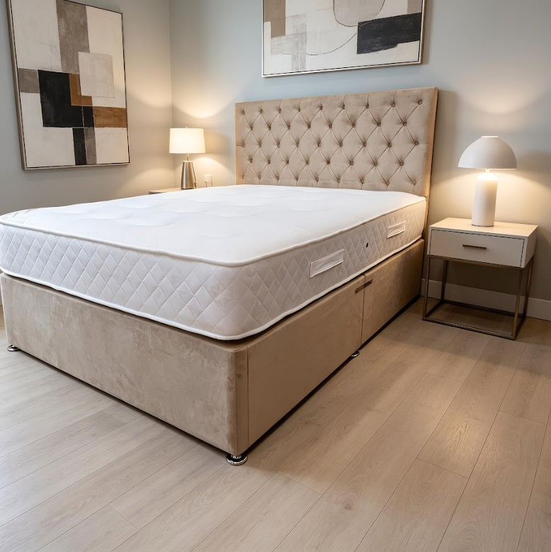 Mink plush velvet bed and mattress set on finance - Pay Weekly