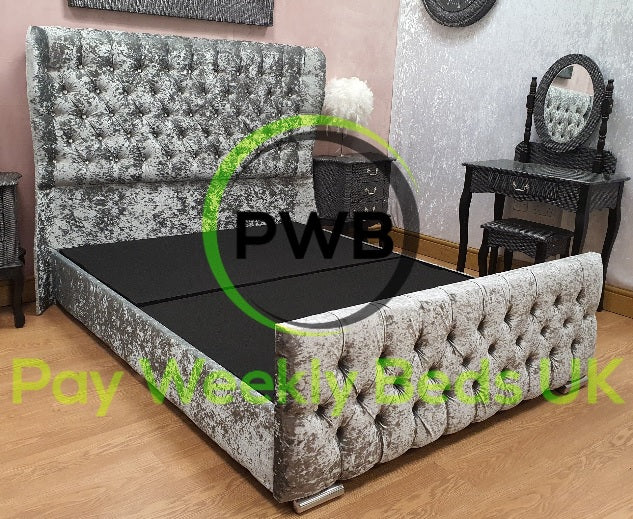 Pay Weekly Beds Sardar Wingback Bed Butterfly Wing Back