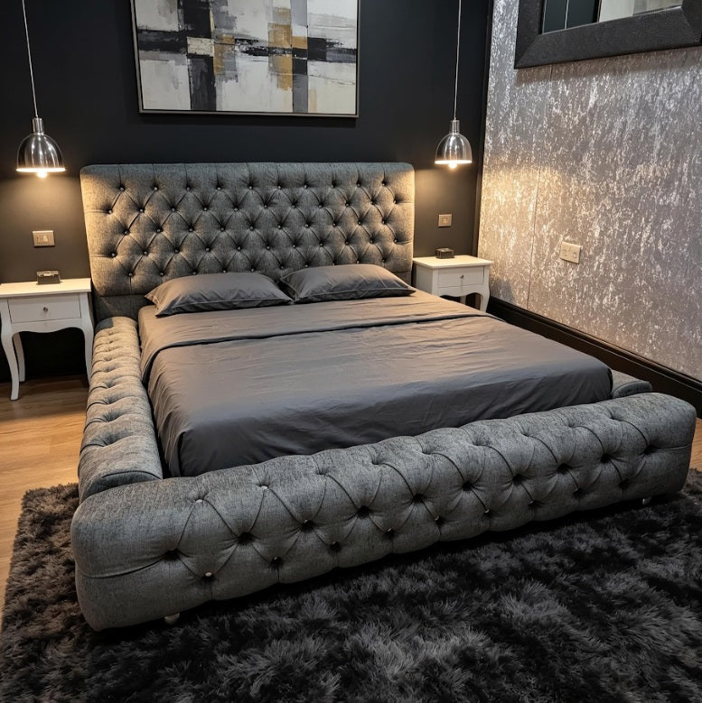 Park lane bed in chenille fabric - Pay Weekly Bed
