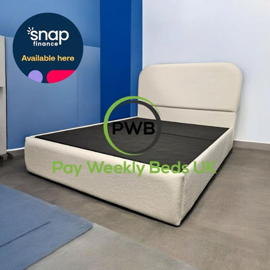 Snuggle Bed Weekly Pay - Cream fabric beds