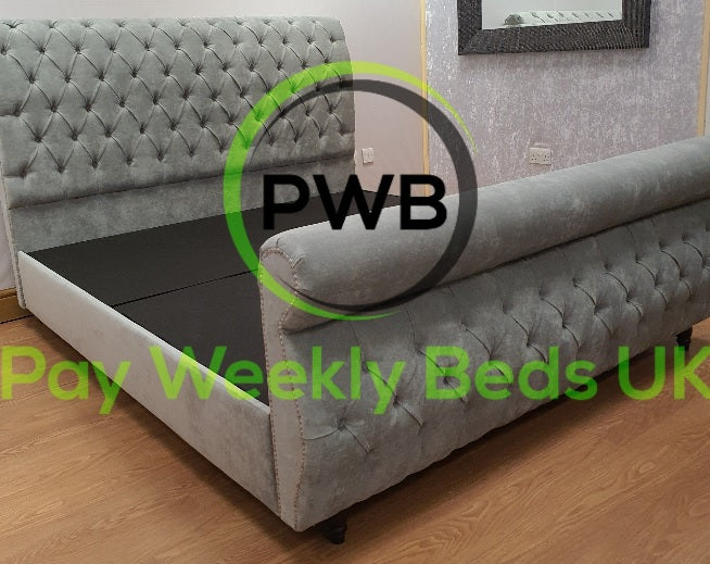 Swan Sleigh Bed Grey - Pay Weekly Beds
