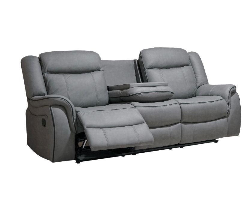 Grey Suede Recliner 3+2+1 Seater Sofa Set Pay Weekly